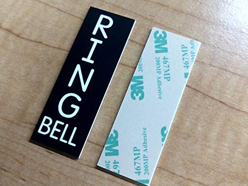 Custom Engraved 3x1 Vertical Black Doorbell Sign | Plate Tag With Adhesive Backing | Engraving Small Business Home Office Wall Door Plaque Door Bell Home Security