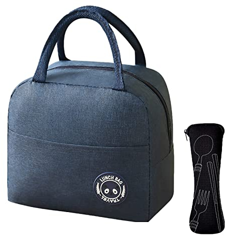WITERY Lunch Bag with Cutlery Pouch Insulated Large Cooler Bag Leak-Proof Thermal Tote Box Container Lunch Organizer for Women Men Kids Girls Boys Picnic Camping School Work Travel