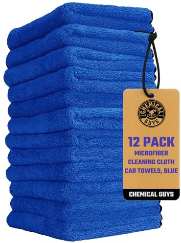 Chemical Guys MIC110012 Professional Grade Premium Microfiber Towels, Blue (16 x 16) (Pack of 12)