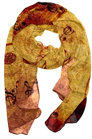 Schals für Frauen, leichter Druck Blumenmuster Schal Schal Mode Schals Sonnenschutz Tücher,Rose Music Notes Vintage Piano