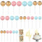ALTcompluser 27 Stück Süße Bär Tortendeko Kugeln mit Oh Baby Cake Topper Gold DIY Schaumkugeln Kuchen Topper für Jungen Mädchen Gender Reveal Party Deko Babyparty Hochzeitstag(Blau/Rosa/Gold)