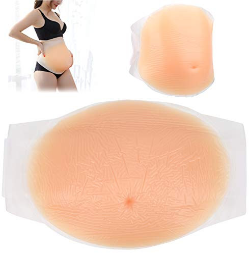 Faux Ventre de Grossesse, Silicone Artificiel Ventre de Femme Enceinte Photographie Acteur Performance Prop Faux Ventre Bébé Faux Bosse de Grossesse avec Sangles (2-4 mois)