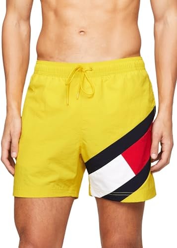 Tommy Hilfiger Herren Badehose SF Medium Drawstring Lang, Gelb (Valley Yellow), M