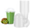 GOYADA 100 PCS 16oz Smoothie Cups with Dome Lids, Plastic Cups with Lids, Frappe Cups Reusable Milkshake Cups with Dome Lids for Smoothies, Milkshakes, Iced Coffee