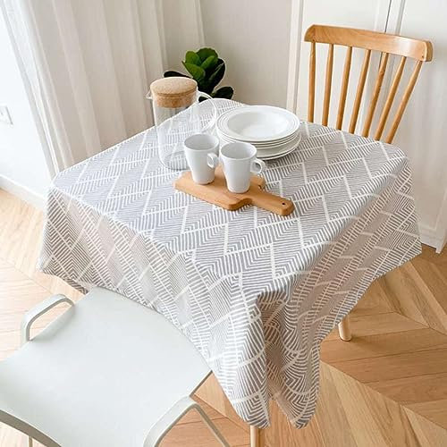 XQSSB Abwaschbar Garten Tisch Decke Anti Heißverschleißfest Wachstischdecke Tischdecken Eckig Grau 130 × 220 cm