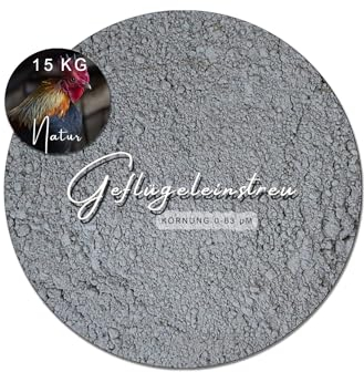 15 kg Geflügeleinstreu Geflügelbad Hühnerbad gegen Milben Urgesteinsmehl Hühner hochfein 0-63µm Staubbad Trockenbad