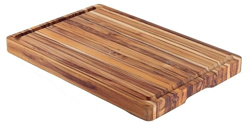 Billot de boucher en bois de teck FSC 60x40x4,5cm. (XXL)