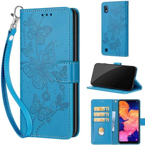 Phone Case for Samsung Galaxy A10 / Galaxy M10 Case, with Card Slots Kickstand Magnetic Closure Shockproof Protective Phone Case compatible Samsung Galaxy A10 / Galaxy M10 Blue
