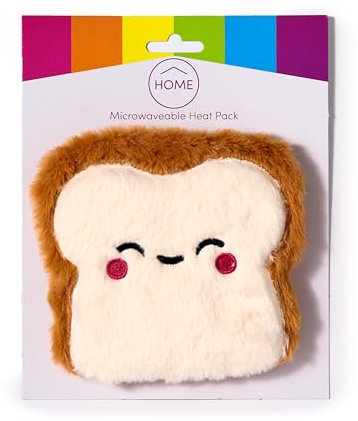 Puckator Toast Foodiemals Microwavable Plush Lavender Heat Pack - Heating Pads - Hot Heat and Ice Cold Cool Pack Packs Bag for Sport Injuries Knee Back Pain - Bed Warmer - Wellness Health Products