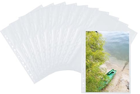 HERMA 7566 Fotohüllen für Ordner, 250 Stück, 20x30 cm, 1 Fach, beidseitig bestückbare Fotophan Fotosichthüllen Sammelhüllen Postkartenhüllen Prospekthüllen mit Eurolochung, weiß