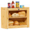 Exabang Panera de bambú con ventilación, 2 estantes y ventana grande, de madera, para pan, apto para alimentos, fácil de limpiar, 40 x 31 x 17,5 cm
