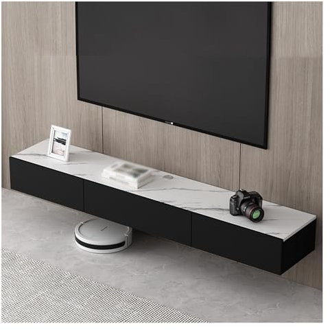 KAYEF Mobile TV sospeso da 55'' Console multimediale montata a Parete Supporto TV Moderno sospeso sotto Lo scaffale per l'intrattenimento TV con Anta e Contenitore (Colore B Misura 100 cm)