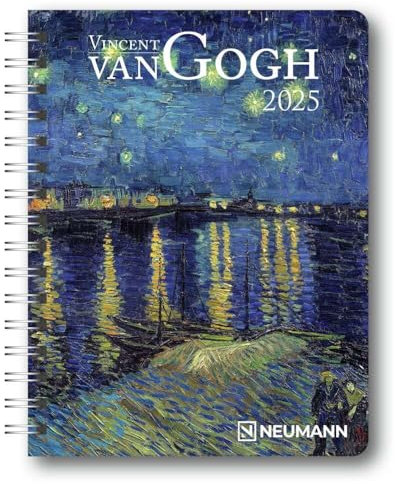 Vincent van Gogh - Buchkalender Deluxe 2025 - Kalenderbuch A5 - Taschenkalender - Neumann-Verlag - Taschenplaner mit Spiralbindung - 16,5 cm x 21,6 cm