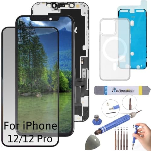 Int'x Hard OLED Display for iPhone 12/12 PRO LCD Screen Replacement Touchscreen with Tool Black with Frame High Quality