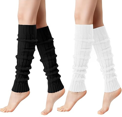 MOAZIFI 2 Paar Stulpen Damen, Damen Beinstulpen Winter, Leg Warmers Strick Beinwärmer, Warme Stulpen für Frauen & Mädchen, Winter Beinstulpen Strickmode – Perfekt für Tanz, Alltag & Winterwärme