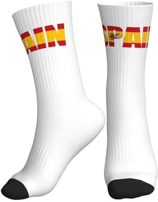Calcetines, Bandera De España Texto De España Arte De Palabras Calcetines Deporte Moda Calcetines Trabajo Suaves Calcetines Hombre Para Deporte Hombre Ciclismo 40cm