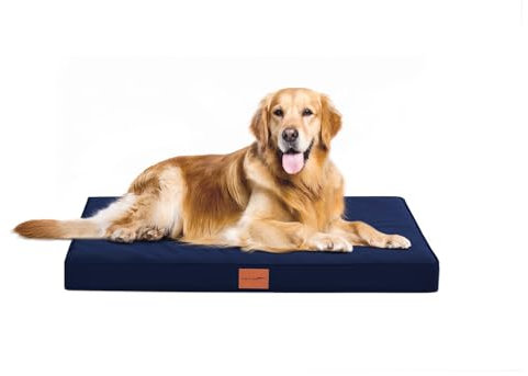 WAVVE Orthopädisches Hundebett, Hundesofa mit Eierkartonschaum für mittelgroße Hunde, 91 x 69 cm, Abnehmbare und Waschbare, rutschfeste Unterseite, Navy Blau