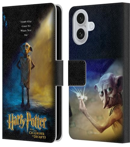 Head Case Designs Officially Licensed Harry Potter Dobby Poster Chamber Of Secrets III Leather Wallet Case Compatible With Apple iPhone 16