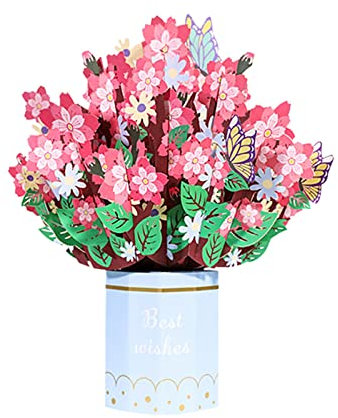 AKTOUR Weihnachtskarte Adventskalender Kirsche Rose Karte Postkarten Hochzeit 52 Wochen (C, One Size)