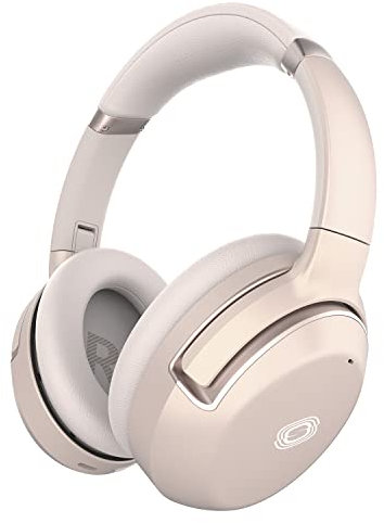 BAIHUAFRU Wireless Over Ear Headphones Noise Cancelling Bluetooth Headphones with Mic, Up to 80H Playtime, Stereo Surround Sound Wireless Bluetooth Headset for PC Cellphone Home Office - Rose Gold