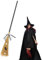 Escoba de brujas - Escoba de bruja hecha a mano, decoración de Halloween vintage | Escoba de bruja desmontable, accesorios de disfraz de Halloween, escoba de paja natural para rituales, altares