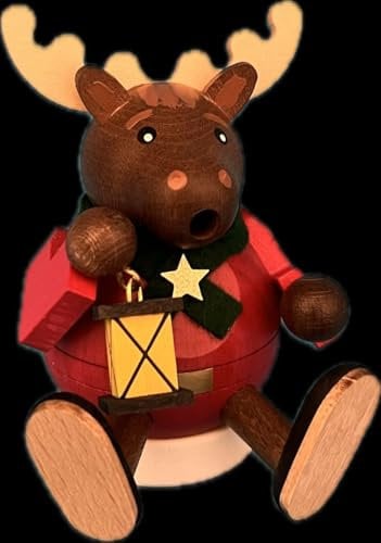 Rudolphs Schatzkiste Räucherfigur Elch mit Laterne bunt Höhe 8cm NEU Braunbär Räuchermann Rauchmann Räucherfigur Rauchen Rauchfigur Räucherkerze Smoker