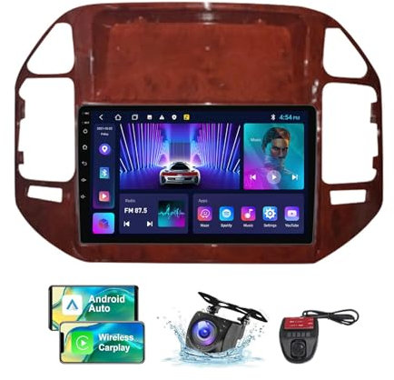 ZZPHKK Android 13 Carplay Android Auto Car Radio 2 DIN für Mitsubishi Pajero V70 V60 1999-2006 FM RDS DAB+ Car Radio mit Screen 9 Zoll Unterstützung DSP Equalizer/BT 5.0/Rear View Camera(B,NF-2)