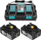 2X BL1860B 18V 8.0Ah/8000mAh Ersatzakku mit Ladegerät für Makita akku 18v Kompatibel mit BL1850 BL1860B BL1855 BL1840 BL1830 BL1835 BL1820B mit LED Indikator (2+C)