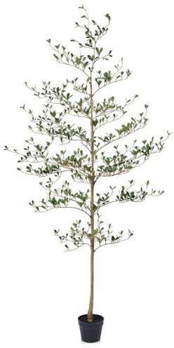 VeriNatural Artificial Plants Indoor 180 cm Black Olive Tree - UV Resistant Large Green Fake Tree with Plastic Pot - Tall Faux Plants Decor for Home Garden Office Indoors Outdoor, VN140