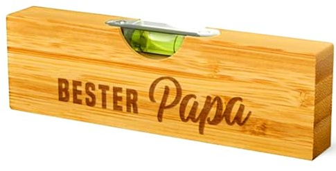 Wasserwaage mit Gravur 'Bester Papa', Handwerker Geschenk, mit Luftblasenlibelle