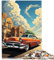 Puzzle für Erwachsene, 2000 Teile, Oldtimer-Auto, Himmelswolken, Heimdekoration, Puzzle-Spielzeug, perfekte Dekoration, 27,56 x 39,37 Zoll,