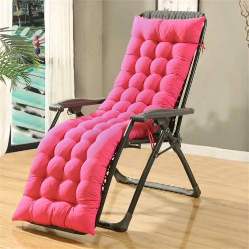 Hearda Cojin Tumbonas Jardin Exterior, Cojin Reclinable Tumbona Grueso con Corbata para Silla De Salón Suave y Cómodo para Interior & Exterior Playa Piscina (Rosa Fucsia,40 * 110cm)