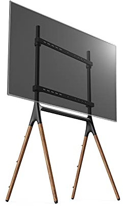 Table Top TV Stand TV Floor Stand Creative Wooden Art Stand Mobile TV Stand for 49 to 70 TVs Sturdy Wood Base Tall TV Stands with Rope