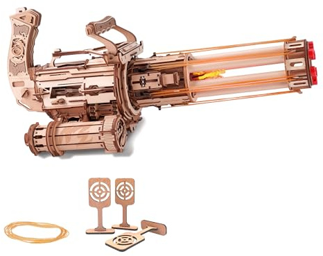 ROKR 3D Holzpuzzle Erwachsene Modell der Maschine mit Rotierendem Fass STEM Modell Schreibtischdekoration Geschenk für Papa Männer (LQA01)