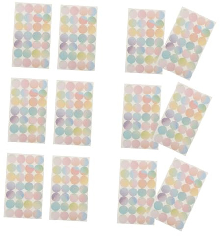 Mikikit 16 hojas Protector Adhesivo para Papel Etiquetas Redondas Reforzadoras para Sueltas Etiquetas Autoadhesivas para Archivadores y Cuadernos Uso Escolar y Oficina