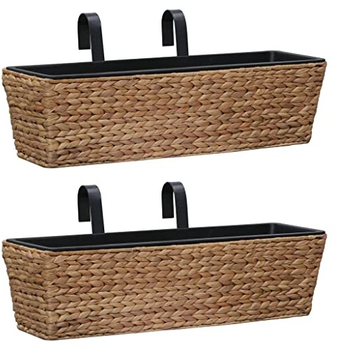 Sophrelle Conjunto de jardineras 2 Unidades Jacinto de Agua Marrón,45577