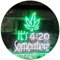 ADVPRO Marijuana It's 4:20 Somewhere Weed High Life Dual Color LED Barlicht Neonlicht Lichtwerbung Neon Sign Weiß & Grün 400 x 300mm st6s43-0404-wg