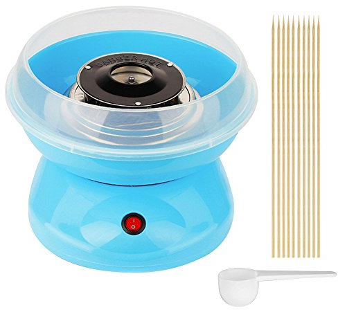 Elektrische Zuckerwattemaschine 450 W ~ 500 W, mit 1 Kaffeelöffel + 10 Zuckerwatte blau