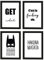 PICSonPAPER Poster 4er-Set, schwarz gerahmt DIN A4, Get Naked, C'est la Fucking Vie, I'm not Saying I'm Batman, Hakuna Matata in Top Qualität (Life, mit IKEA Fiskbo schwarz Rahmen)