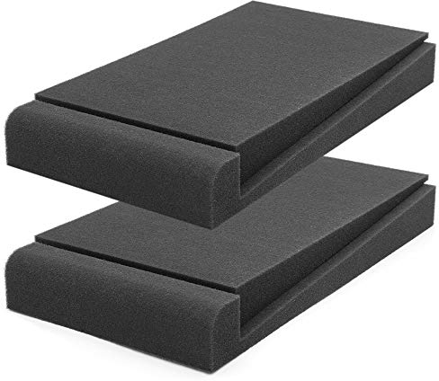 GUEQUITLEX Isolation Pads Studio Monitor Speaker Pads 30.5 x 17.5x4CM for 5'' Inch High Density Speaker Foam Pads The Most Suitable Acoustic Foams for Desktop Studio Monitor Use (30.5 x 17.5cm)