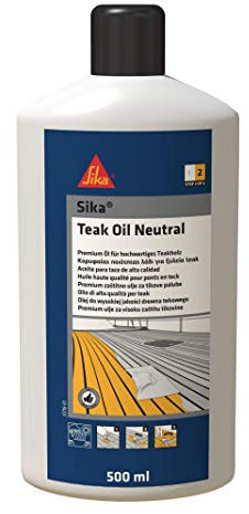SIKA - Huile de Protection des ponts en teck - Teak Oil Neutral Incolore - Protège le bois - Protection contre les UV - Utilisation simple et rapide - Sèche rapidement - 500ml