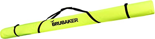 BRUBAKER Langlauf Skitasche XC Touring - Skisack für 1 Paar Ski und 1 Paar Stöcke - Leichtgewicht Ski Bag Neon Gelb/Schwarz 195 cm