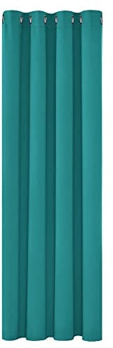 Deconovo Blickdichte Gardinen Ösenvorhang Blickdicht Vorhang Verdunkelung Dicke Thermogardine Kälteschutz warm Hitzeschutz, 214x132 cm(HöhexBreite), Türkis, 1 Stück