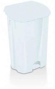ORAPI Poubelle Plastique Blanche 50L à pédale