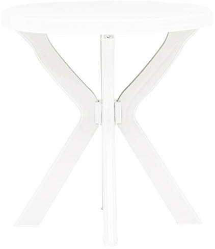 Festnight Bistrotisch Gartentisch Terassentisch Balkontisch Kunststofftisch Weiß Ø70 cm Kunststoff Keine Montage nötig