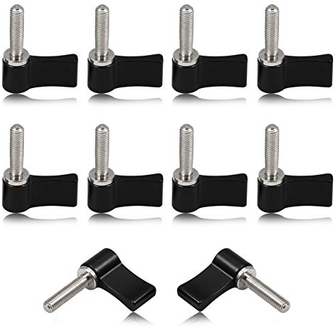 SPEEDWOX Lot de 10 boutons rotatifs à filetage M5 de 20 mm, vis à levier réglable, vis moletée avec aile unique, alliage d'aluminium rouge pour équipements électroniques