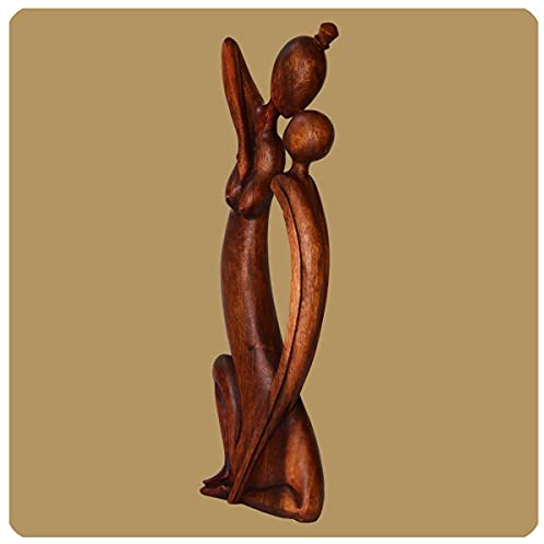Simandra Art Deco Skulptur Abstrakte Holzfigur Sehnsucht Höhe 60 cm Braun