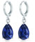 Crystalline Azuria Tropfenform Ohrhänger Ohrringe mit Blauer simulierter Saphir Zirkonia Kristalle 18 kt Weiß Vergoldet für Damen