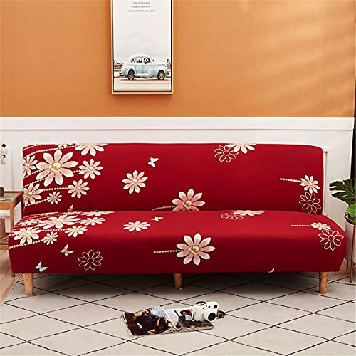 Hiseng Sofabezug 3 Sitzer Ohne Armlehne, Moderner Druck Clic Clac Sofahusse Stretch Schutzhülle Protector Bettcouch Schonbezug Couch überzug Sofabettüberzug (Perlenblume,190-210cm)
