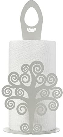 Arti & Mestieri Albero della Vita - Porta rotoli di Design 100% Made in Italy - in Ferro, 15 x 33H cm (Avorio)